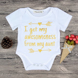 2018 Newborn Baby Clothes Funny 1st Birthday Daddy Letter White Short Sleeve Baby Bodysuits Tiny Cotton Baby Clothes Onesie
