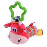 1Pcs Cartoon Animal Cow Dogs  Toy Crib Bed Stroller Hanging Ring Bell Toy Soft Baby Rattle Early Educational Toy Baby Toys