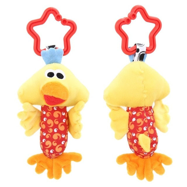 1Pcs Cartoon Animal Cow Dogs  Toy Crib Bed Stroller Hanging Ring Bell Toy Soft Baby Rattle Early Educational Toy Baby Toys