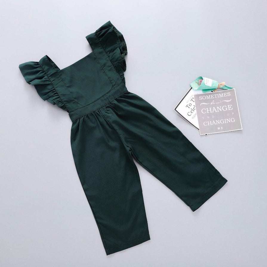 Baby Girl Romper Jumpsuit Polyester Cotton Flutter Sleeve Solid 1St Birthday Outfits Baby Onesie Winter Autumn Baby Clothes