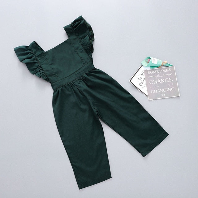 Baby Girl Romper Jumpsuit Polyester Cotton Flutter Sleeve Solid 1St Birthday Outfits Baby Onesie Winter Autumn Baby Clothes