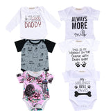 2018 Baby Boy Girl Clothes Party Siblings Daddy Auntie Letter Baby Bodysuit Short Sleeve Jumpsuit Baby Onesie 0-18 Tiny Cottons