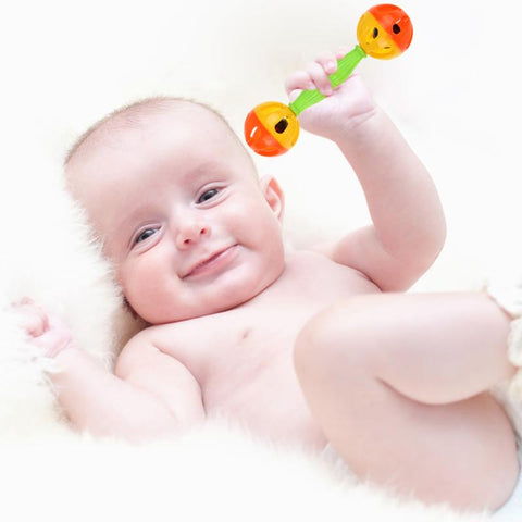 Infant Hand Ring Bell Grasping Toy Baby Rattle Bells Toy Kids Shaking Dumbell Grasp Toys Kid Early Sound Development Rattle Toys