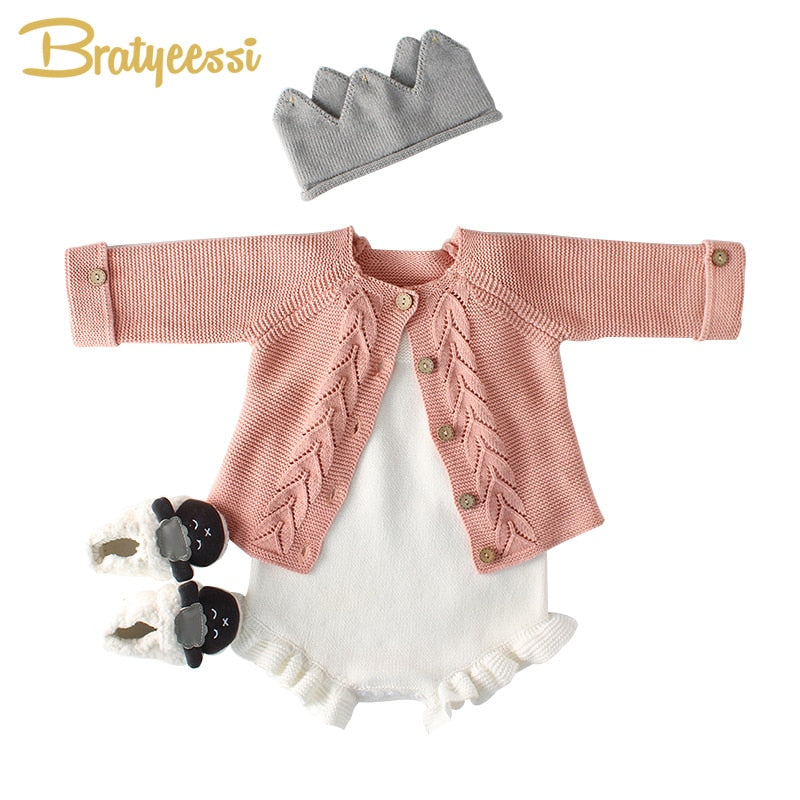 New Knitted Baby Romper for Girls Cotton Infant Jumpsuit Baby Boy Romper White Spring Autumn Baby Onesie Toddler Newborn Clothes
