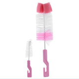 2pcs/set Baby Bottle Brush Nipple Brush 360-degree Rotating Head Cleaning Sponge Cup Brush Kit