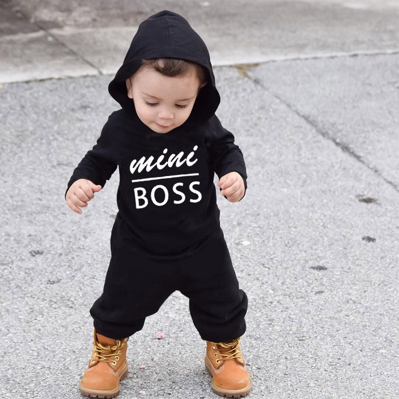 Autumn&Winter Newborn baby clothes infant baby boy Rompers Cotton Long Sleeve mini boss Hooded kids Jumpsuits onesie