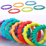 24pcs/lot Baby Teether Toys Colorful Rainbow Rings Baby Rattle Mobiles Crib Bed Stroller Hanging Decoration Educational Toys