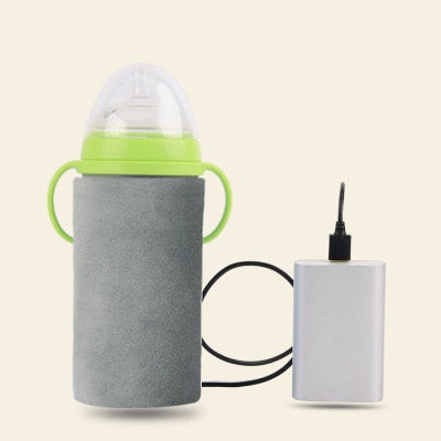 USB Baby Bottle Warmer Portable Milk Travel Cup Warmer Heater Infant Feeding Bottle Bag Storage Cover Insulation Thermostat