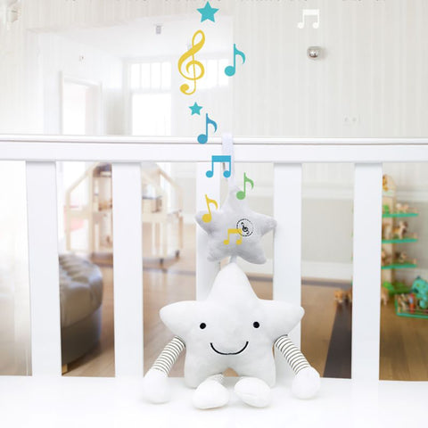 2018 New Baby Lathe Hanging Ring Star Print Rattle Crib Hanging Infant Stroller Hanging Toys Teether Stuffed Doll