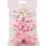 3pcs/set Baby Girl Accessories Green Flower Headband Bow knot Party Princess Dress Decoration High Quality Y13