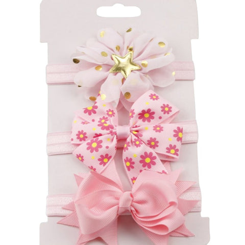 3pcs/set Baby Girl Accessories Green Flower Headband Bow knot Party Princess Dress Decoration High Quality Y13