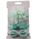 3pcs/set Baby Girl Accessories Green Flower Headband Bow knot Party Princess Dress Decoration High Quality Y13