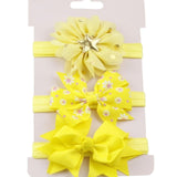 3pcs/set Baby Girl Accessories Green Flower Headband Bow knot Party Princess Dress Decoration High Quality Y13