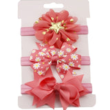 3pcs/set Baby Girl Accessories Green Flower Headband Bow knot Party Princess Dress Decoration High Quality Y13