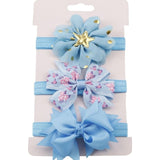 3pcs/set Baby Girl Accessories Green Flower Headband Bow knot Party Princess Dress Decoration High Quality Y13