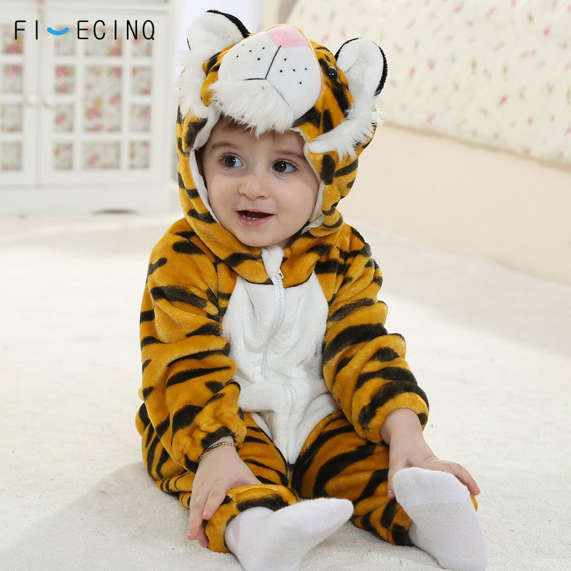 Tiger Kigurumi For Baby Animal Cosplay Costume Child Kid Boy Girl Onesie Winter Autumn Soft Pajama Fancy Infant Cute Sleep Suit