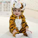 Tiger Kigurumi For Baby Animal Cosplay Costume Child Kid Boy Girl Onesie Winter Autumn Soft Pajama Fancy Infant Cute Sleep Suit