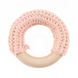 mamihome 3pc 50mm Wooden Ring Colorful Food Grade Teething DIY Rattle Wood Circles Baby Bites Rings Nurse Gifts Baby Teether