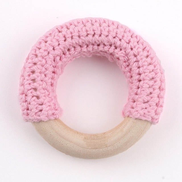 mamihome 3pc 50mm Wooden Ring Colorful Food Grade Teething DIY Rattle Wood Circles Baby Bites Rings Nurse Gifts Baby Teether