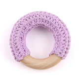 mamihome 3pc 50mm Wooden Ring Colorful Food Grade Teething DIY Rattle Wood Circles Baby Bites Rings Nurse Gifts Baby Teether