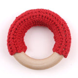 mamihome 3pc 50mm Wooden Ring Colorful Food Grade Teething DIY Rattle Wood Circles Baby Bites Rings Nurse Gifts Baby Teether