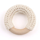 mamihome 3pc 50mm Wooden Ring Colorful Food Grade Teething DIY Rattle Wood Circles Baby Bites Rings Nurse Gifts Baby Teether