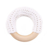 mamihome 3pc 50mm Wooden Ring Colorful Food Grade Teething DIY Rattle Wood Circles Baby Bites Rings Nurse Gifts Baby Teether