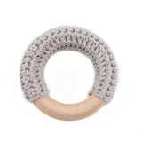 mamihome 3pc 50mm Wooden Ring Colorful Food Grade Teething DIY Rattle Wood Circles Baby Bites Rings Nurse Gifts Baby Teether