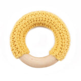 mamihome 3pc 50mm Wooden Ring Colorful Food Grade Teething DIY Rattle Wood Circles Baby Bites Rings Nurse Gifts Baby Teether