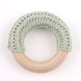 mamihome 3pc 50mm Wooden Ring Colorful Food Grade Teething DIY Rattle Wood Circles Baby Bites Rings Nurse Gifts Baby Teether
