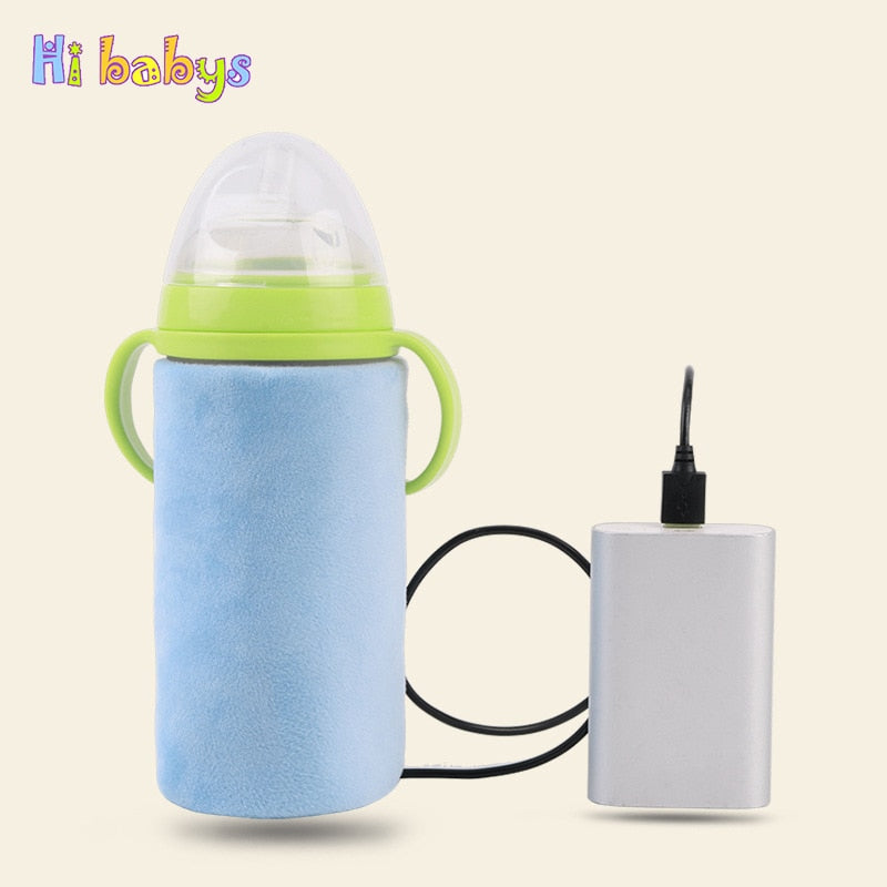 USB Baby Bottle Warmer Portable Milk Travel Cup Warmer Heater Infant Feeding Bottle Bag Storage Cover Insulation Thermostat