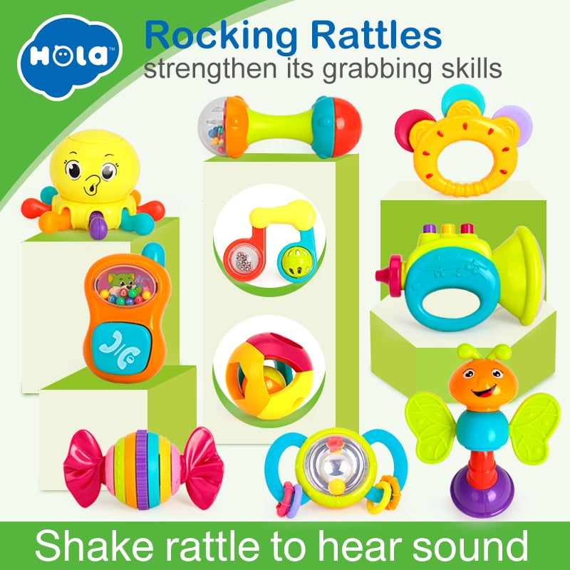 Baby Toys Animal Hand Bells Baby Rattle Ring Bell Toy Newborn Infant Early Educational Doll Gifts brinquedos 0-12 month