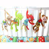 Animal Baby Soft Toy Ring Bell  Plush Rattle Squeaker Cute Cartoon Dog /Frog /Monkey/ cat  pull shock baby  WJ371