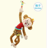 Animal Baby Soft Toy Ring Bell  Plush Rattle Squeaker Cute Cartoon Dog /Frog /Monkey/ cat  pull shock baby  WJ371