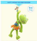 Animal Baby Soft Toy Ring Bell  Plush Rattle Squeaker Cute Cartoon Dog /Frog /Monkey/ cat  pull shock baby  WJ371
