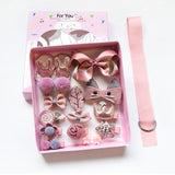 BalleenShiny 18Pcs/set Headwear Set Baby Girls Hairpins Children Headband Bowknot Hot Sale Crown Princess New Hair Accessories