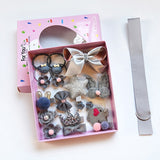 BalleenShiny 18Pcs/set Headwear Set Baby Girls Hairpins Children Headband Bowknot Hot Sale Crown Princess New Hair Accessories