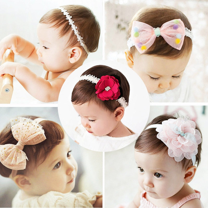 2018 korean Baby girls headband newborn fabric flowers for headbands DIY jewelry photographed photos Children hair accessories