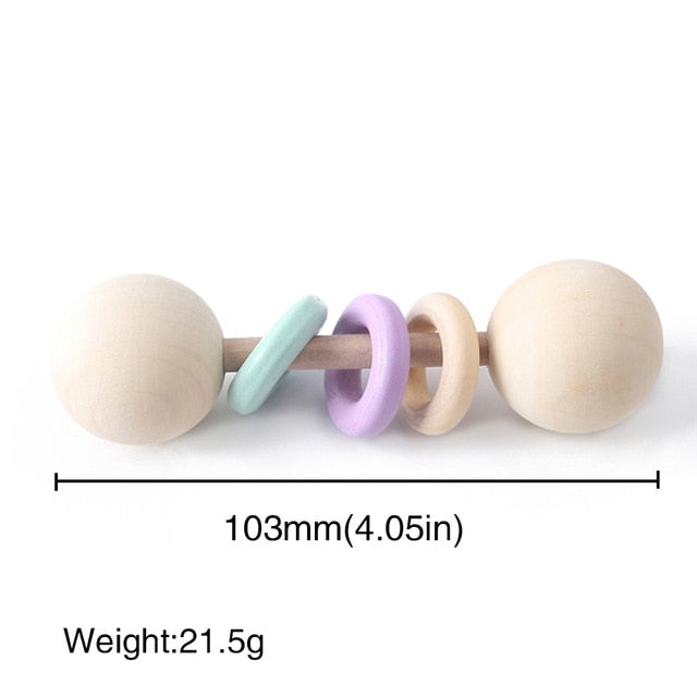 Wooden Teether Bells Wooden Rattles 3 Style Soothe Baby Nursing Accessories Montessori Toys Shower Gift Baby Ring Rattles Toys