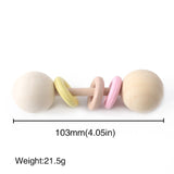 1PC Wooden Teether Rattle Montessori Activity Gym Toys With Three Ring Teething Toys Baby Nursing Accessories Chew Toys Gifts