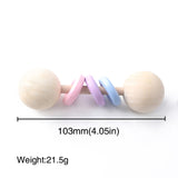 1PC Wooden Teether Rattle Montessori Activity Gym Toys With Three Ring Teething Toys Baby Nursing Accessories Chew Toys Gifts