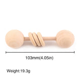 1PC Wooden Teether Rattle Montessori Activity Gym Toys With Three Ring Teething Toys Baby Nursing Accessories Chew Toys Gifts