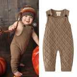 New 2019 Spring Winter Baby Boys Knitted Romper Sleeveless Cotton Plaid Overalls Infant Girls Jumpsuit Onesie Playsuit Clothes