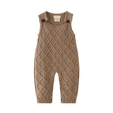 New 2019 Spring Winter Baby Boys Knitted Romper Sleeveless Cotton Plaid Overalls Infant Girls Jumpsuit Onesie Playsuit Clothes