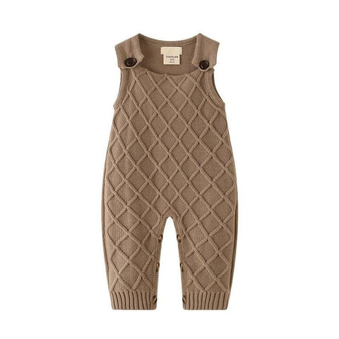 New 2019 Spring Winter Baby Boys Knitted Romper Sleeveless Cotton Plaid Overalls Infant Girls Jumpsuit Onesie Playsuit Clothes