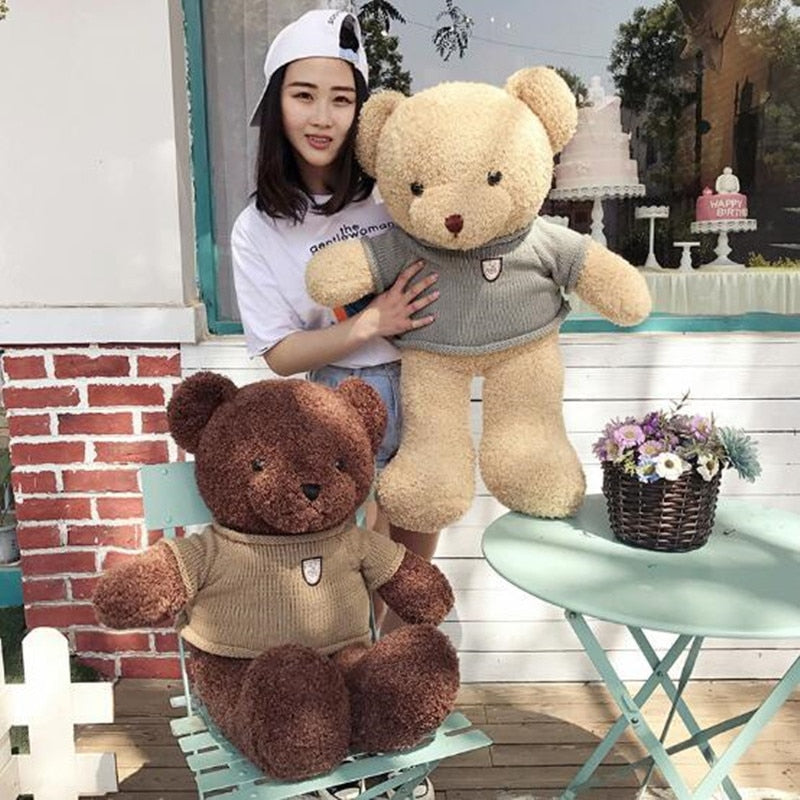 Sunnytad Teddy Bear Stuffed Toys Stuffed Animal Bear Plush Kawaii Plush Toys Soft Bedtime Sleep Doll Newborn Baby Kids toy