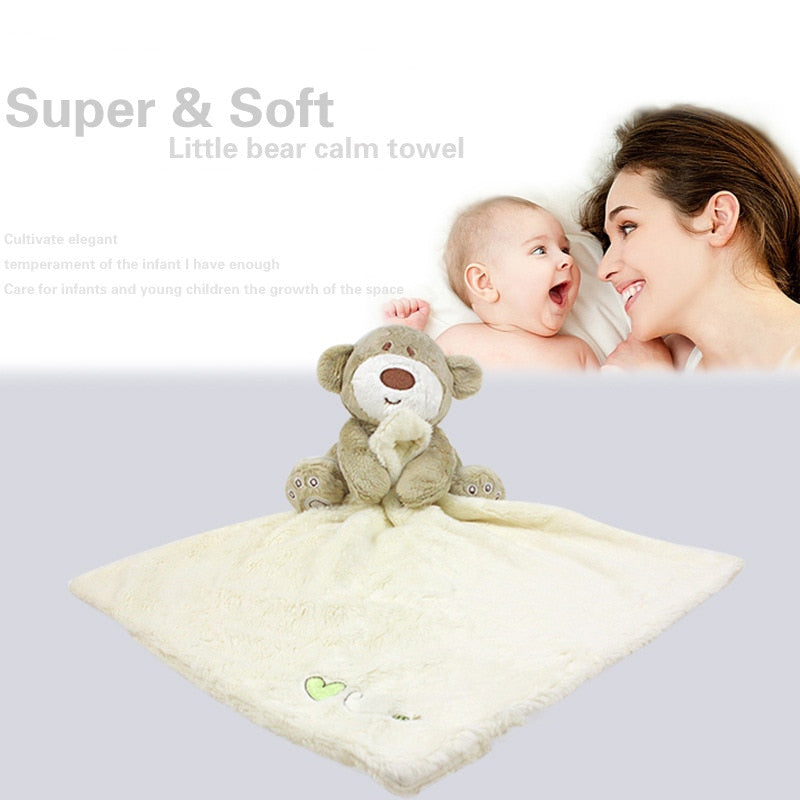 Smile little Bear Baby Clam Towel Toys Teddy Bear Reassure Blankie Appease Towel Plush Kids Toys For Newborn 0-12 Months BA004
